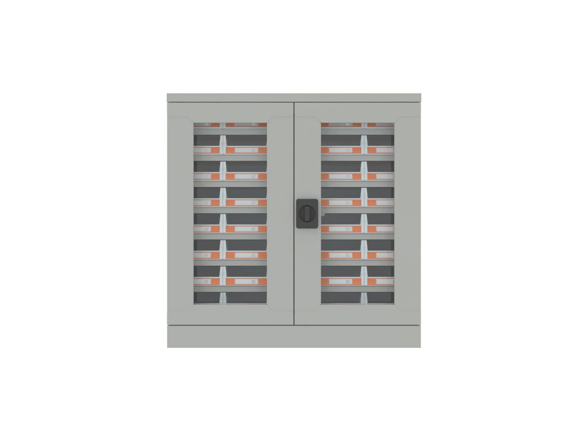 SMALL PARTS CABINET- 40 BIN WITH GLASS DOOR , MODEL : LD-40G