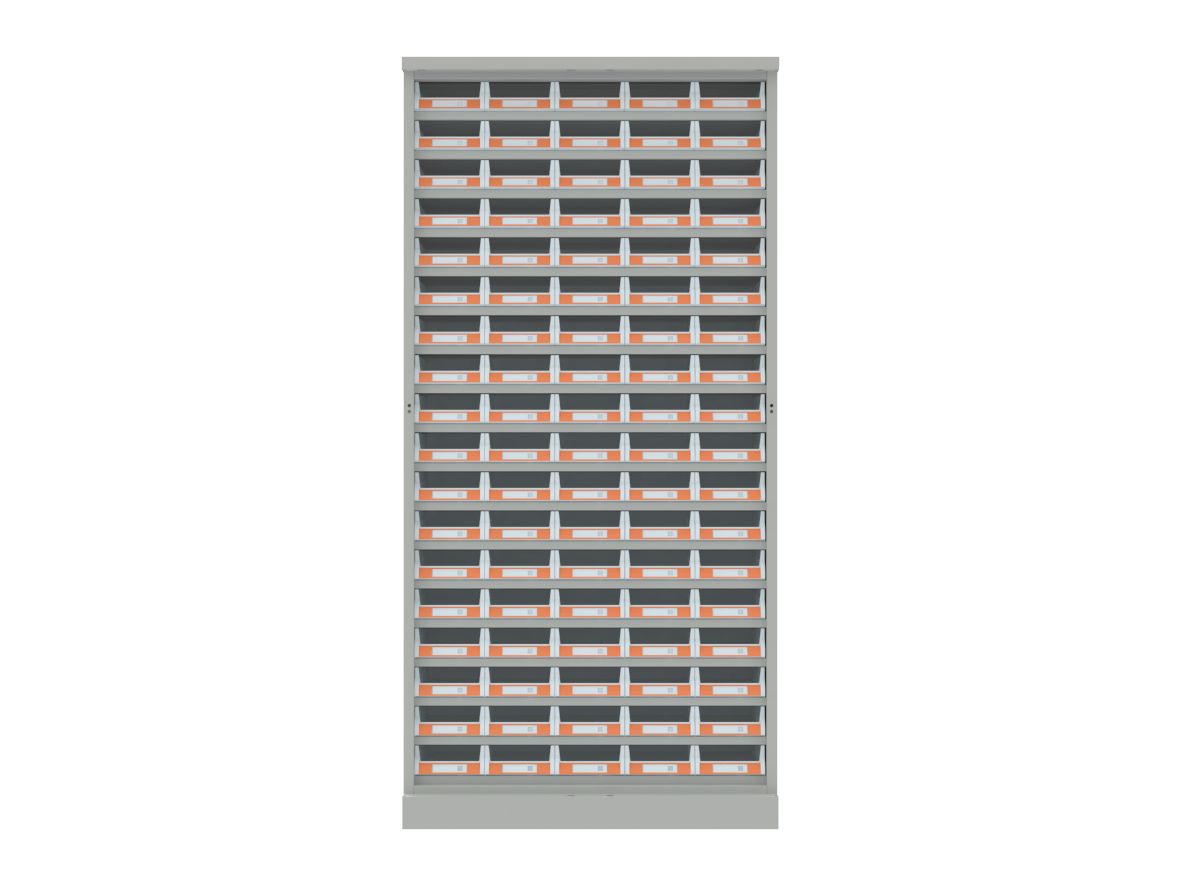 SMALL PARTS CABINET - 90 BIN WITH GLASS DOOR- LD-90G