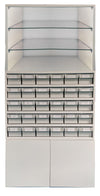 Pharmacy Rack -  Bottom Unit+ 30Bin Rack + Glass rack