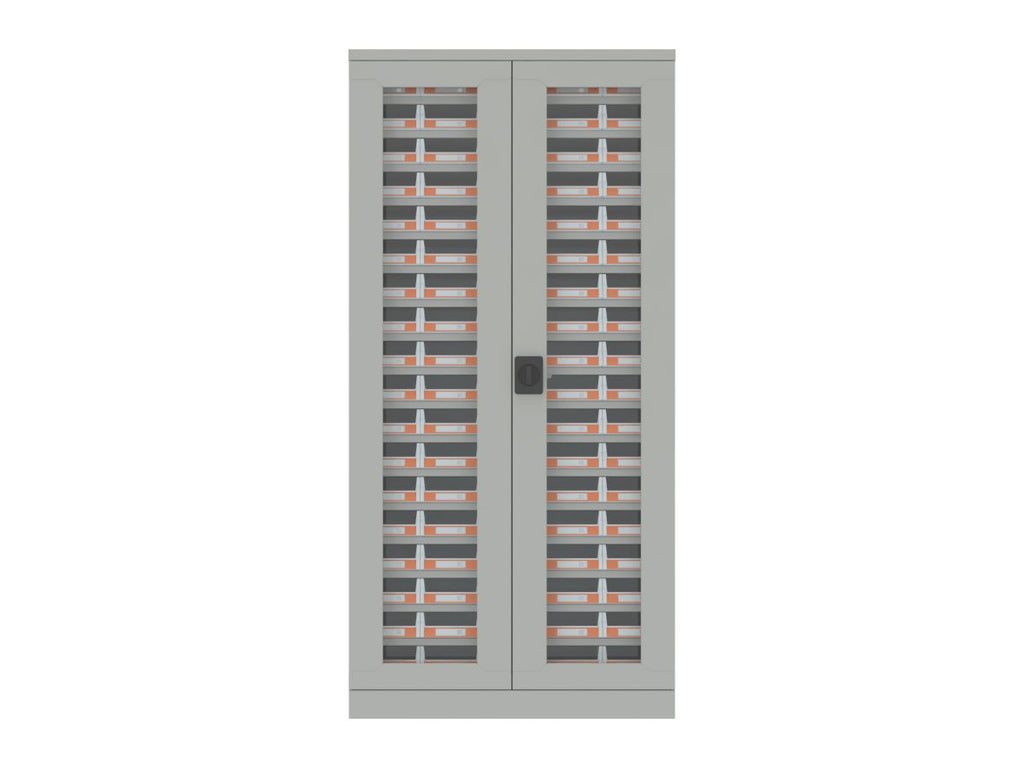 SMALL PARTS CABINET - 90 BIN WITH GLASS DOOR- LD-90G