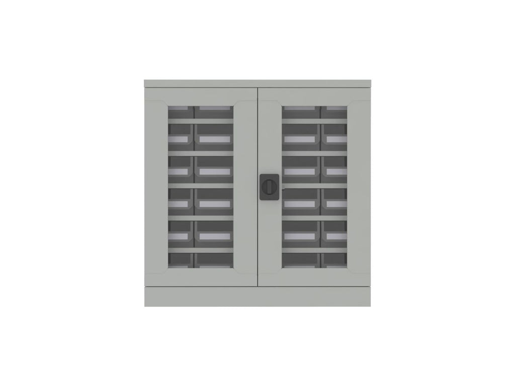 SMALL PARTS CABINET - 30 BIN WITH GLASS DOOR MODEL: HD-30G