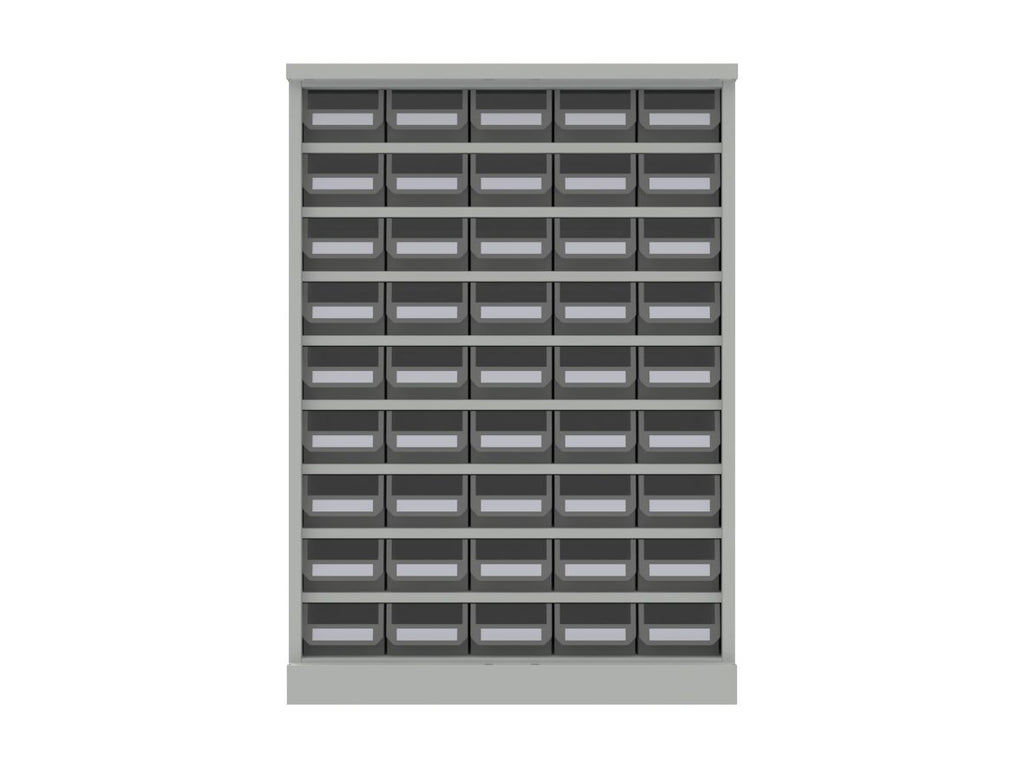 SMALL PARTS CABINET  45 BIN WITH GLASS DOOR, MODEL HD-45G