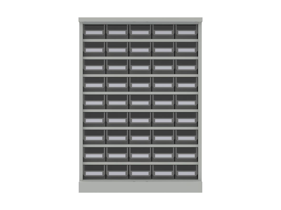 SMALL PARTS CABINET  45 BIN WITH GLASS DOOR, MODEL HD-45G