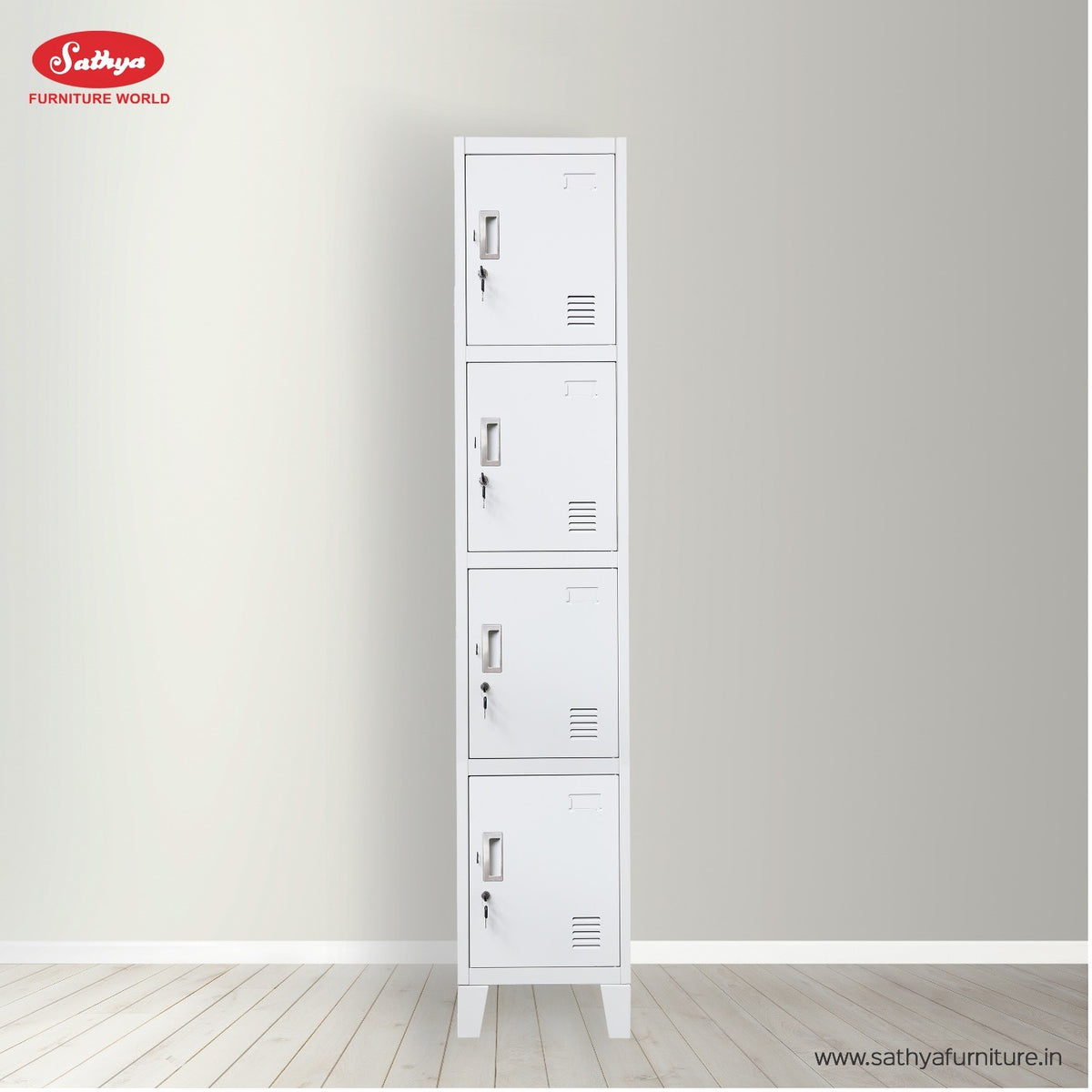 Single Column 4 Door Personal Locker L-B4